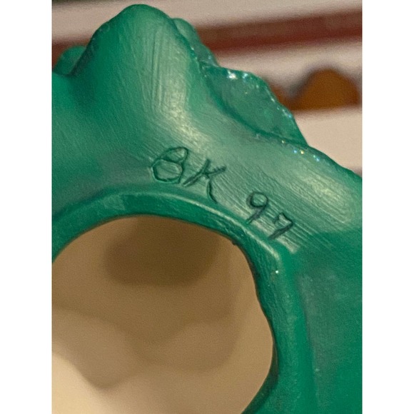 Handmade Ceramic Christmas Tree, No Lights, Green w touch iridescent glitter - Picture 11 of 12